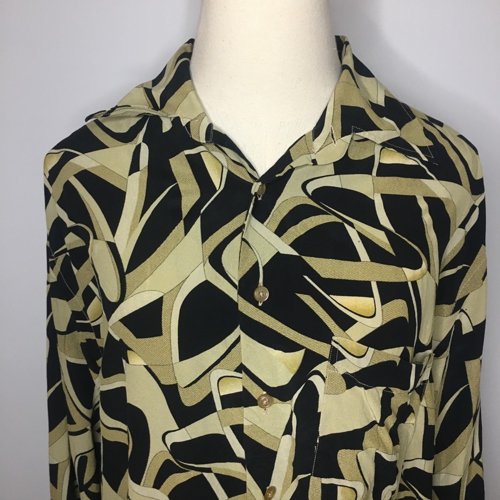 XACUS Collezioni Women’s Patterned Button Down Shirt, Large - Picture 2 of 11